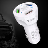 Maxbell Car Phone Charger 3 Port Automobile Accessory Stylish Compact Sturdy Adapter White