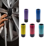 Maxbell Wheel Socket 1/2 inch Drive Compact Deep Impact Socket Impact Lug Nut Socket 15mm Violet
