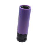 Maxbell Wheel Socket 1/2 inch Drive Compact Deep Impact Socket Impact Lug Nut Socket 15mm Violet