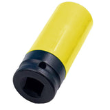Maxbell Wheel Socket 1/2 inch Drive Compact Deep Impact Socket Impact Lug Nut Socket 19mm Yellow