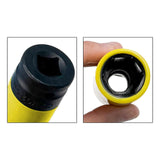 Maxbell Wheel Socket 1/2 inch Drive Compact Deep Impact Socket Impact Lug Nut Socket 19mm Yellow