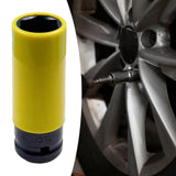 Maxbell Wheel Socket 1/2 inch Drive Compact Deep Impact Socket Impact Lug Nut Socket 19mm Yellow