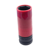 Maxbell Wheel Socket 1/2 inch Drive Compact Deep Impact Socket Impact Lug Nut Socket 21mm Red