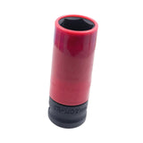Maxbell Wheel Socket 1/2 inch Drive Compact Deep Impact Socket Impact Lug Nut Socket 21mm Red