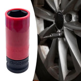 Maxbell Wheel Socket 1/2 inch Drive Compact Deep Impact Socket Impact Lug Nut Socket 21mm Red