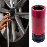Maxbell Wheel Socket 1/2 inch Drive Compact Deep Impact Socket Impact Lug Nut Socket 21mm Red