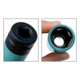 Maxbell Wheel Socket 1/2 inch Drive Compact Deep Impact Socket Impact Lug Nut Socket 22mm Sky Blue