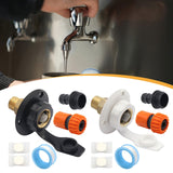 Maxbell RV City Water Inlet with Check Valve Replace Parts for Motorhomes Boats Black