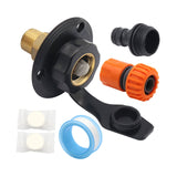 Maxbell RV City Water Inlet with Check Valve Replace Parts for Motorhomes Boats Black