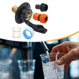 Maxbell RV City Water Inlet with Check Valve Replace Parts for Motorhomes Boats Black