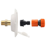 Maxbell RV City Water Inlet with Check Valve Replace Parts for Motorhomes Boats White