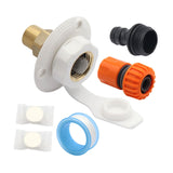 Maxbell RV City Water Inlet with Check Valve Replace Parts for Motorhomes Boats White