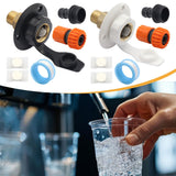 Maxbell RV City Water Inlet Connection Fittings Convenient Reliable with Check Valve Black