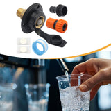 Maxbell RV City Water Inlet Connection Fittings Convenient Reliable with Check Valve Black