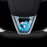 Maxbell Car Steering Wheel Decor Acrylic Car Steering Wheel Sticker for Model Y Clear Blue