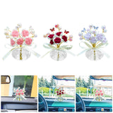 Maxbell Car Dashboard Rose Decor Figurine for Women Girl SUV Sedan Truck Indoor Pink