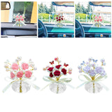 Maxbell Car Dashboard Rose Decor Figurine for Women Girl SUV Sedan Truck Indoor Pink