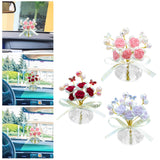 Maxbell Car Dashboard Rose Decor Figurine for Women Girl SUV Sedan Truck Indoor Pink