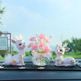Maxbell Car Dashboard Rose Decor Figurine for Women Girl SUV Sedan Truck Indoor Pink
