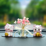 Maxbell Car Dashboard Rose Decor Figurine for Women Girl SUV Sedan Truck Indoor Pink