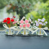 Maxbell Car Dashboard Rose Decor Figurine for Women Girl SUV Sedan Truck Indoor Pink