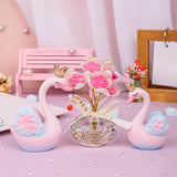 Maxbell Car Dashboard Rose Decor Figurine for Women Girl SUV Sedan Truck Indoor Pink