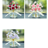 Maxbell Car Dashboard Rose Decor Figurine for Women Girl SUV Sedan Truck Indoor Pink