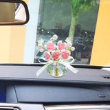 Maxbell Car Dashboard Rose Decor Figurine for Women Girl SUV Sedan Truck Indoor Pink