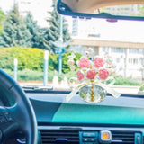 Maxbell Car Dashboard Rose Decor Figurine for Women Girl SUV Sedan Truck Indoor Pink