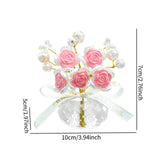 Maxbell Car Dashboard Rose Decor Figurine for Women Girl SUV Sedan Truck Indoor Pink