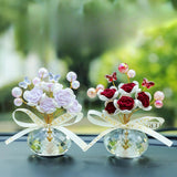 Maxbell Car Dashboard Rose Decor Figurine for Women Girl SUV Sedan Truck Indoor Red