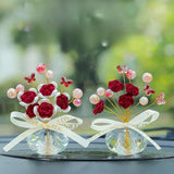 Maxbell Car Dashboard Rose Decor Figurine for Women Girl SUV Sedan Truck Indoor Red