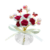 Maxbell Car Dashboard Rose Decor Figurine for Women Girl SUV Sedan Truck Indoor Red