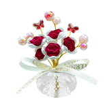 Maxbell Car Dashboard Rose Decor Figurine for Women Girl SUV Sedan Truck Indoor Red