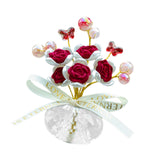 Maxbell Car Dashboard Rose Decor Figurine for Women Girl SUV Sedan Truck Indoor Red