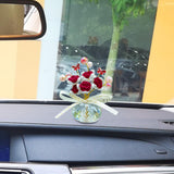 Maxbell Car Dashboard Rose Decor Figurine for Women Girl SUV Sedan Truck Indoor Red