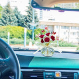 Maxbell Car Dashboard Rose Decor Figurine for Women Girl SUV Sedan Truck Indoor Red