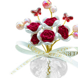 Maxbell Car Dashboard Rose Decor Figurine for Women Girl SUV Sedan Truck Indoor Red