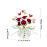 Maxbell Car Dashboard Rose Decor Figurine for Women Girl SUV Sedan Truck Indoor Red