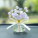 Maxbell Car Dashboard Rose Decor Figurine for Women Girl SUV Sedan Truck Indoor Purple