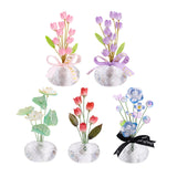 Maxbell Car Dashboard Flower Decor Figurine for Women Girl SUV Sedan Truck Home Pink