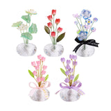 Maxbell Car Dashboard Flower Decor Figurine for Women Girl SUV Sedan Truck Home Pink