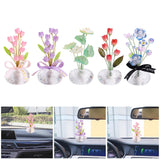 Maxbell Car Dashboard Flower Decor Figurine for Women Girl SUV Sedan Truck Home Pink