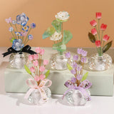 Maxbell Car Dashboard Flower Decor Figurine for Women Girl SUV Sedan Truck Home Pink