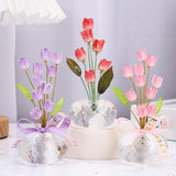 Maxbell Car Dashboard Flower Decor Figurine for Women Girl SUV Sedan Truck Home Pink
