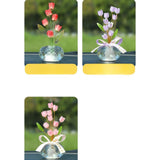 Maxbell Car Dashboard Flower Decor Figurine for Women Girl SUV Sedan Truck Home Pink
