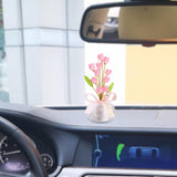 Maxbell Car Dashboard Flower Decor Figurine for Women Girl SUV Sedan Truck Home Pink