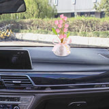 Maxbell Car Dashboard Flower Decor Figurine for Women Girl SUV Sedan Truck Home Pink