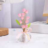 Maxbell Car Dashboard Flower Decor Figurine for Women Girl SUV Sedan Truck Home Pink