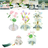 Maxbell Flower Crystal Car Ornament Interior Accessories for Balcony Desk Butterfly